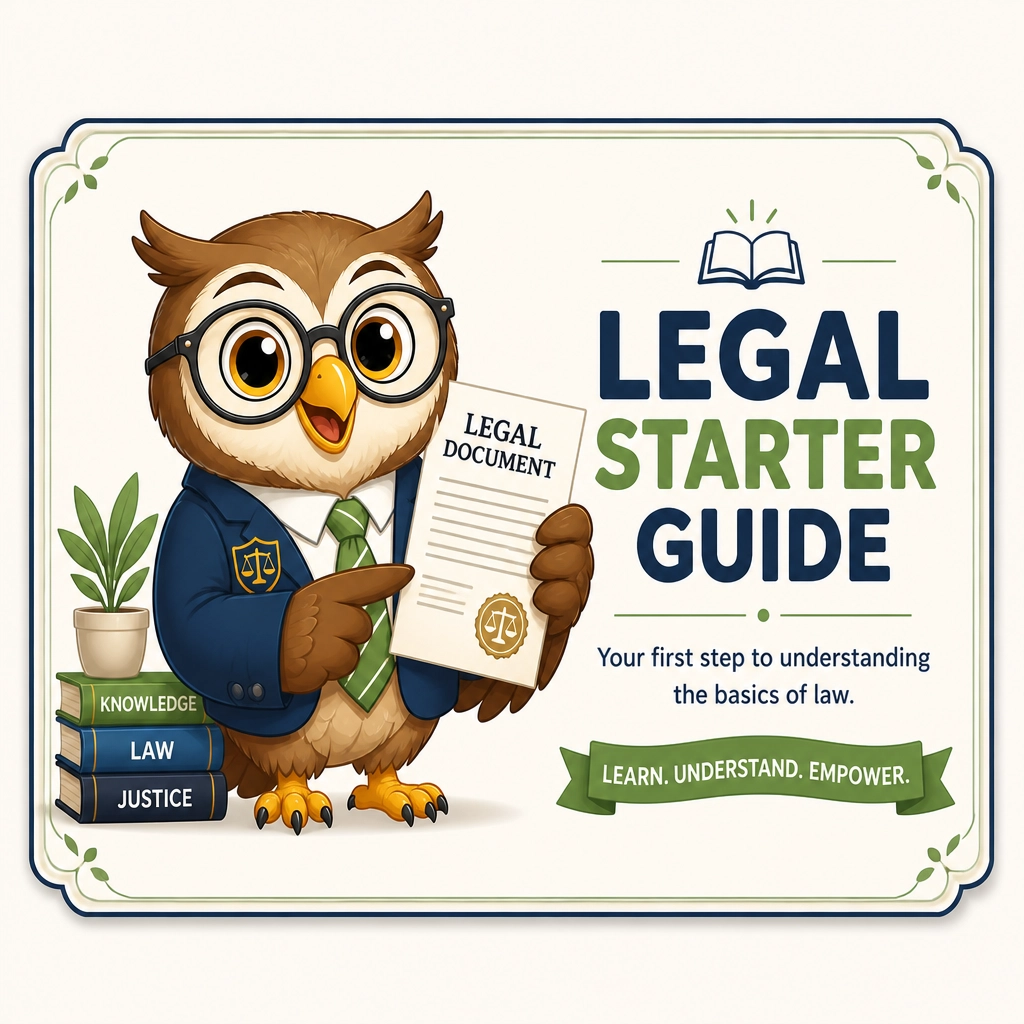 Wise Way owl mascot presenting a legal starter guide
